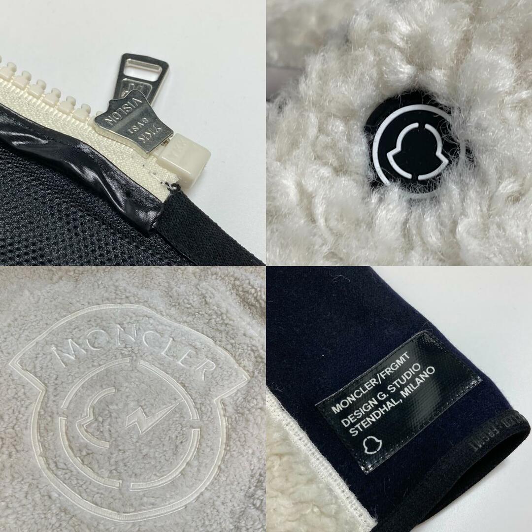 MONCLER(モンクレール)のモンクレール MONCLER 7 Moncler Frgmt Hiroshi Fujiwara コレクション オフホワイト ロゴ ジップアップ ボア ジャケット ポリエステル ホワイト メンズのジャケット/アウター(マウンテンパーカー)の商品写真