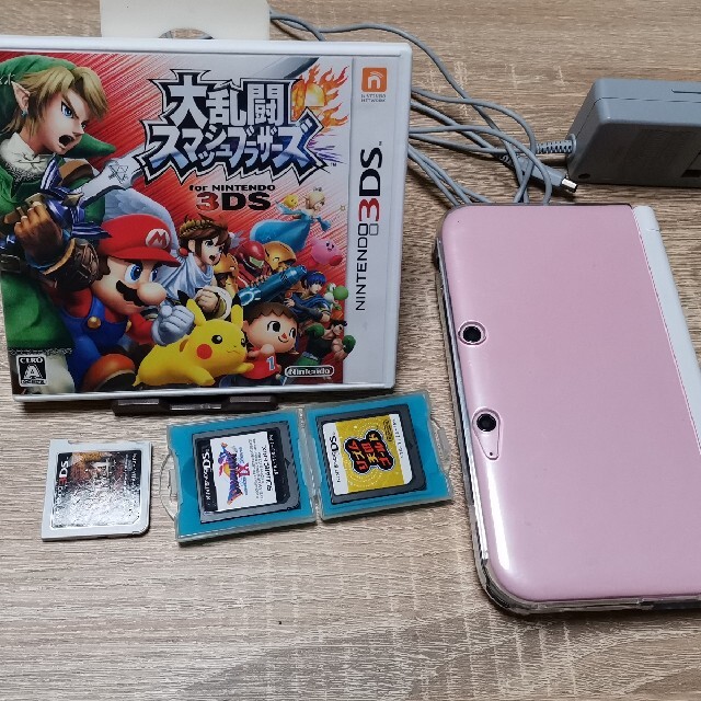 3DS LL/ケース付き/ピンク/カセット4種エンタメ/ホビー