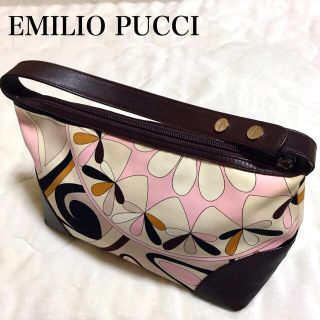 エミリオプッチ(EMILIO PUCCI)のエミリオプッチ ハンドバッグ ワンショルダー マルチカラー 総柄 レザー ピンク(ショルダーバッグ)