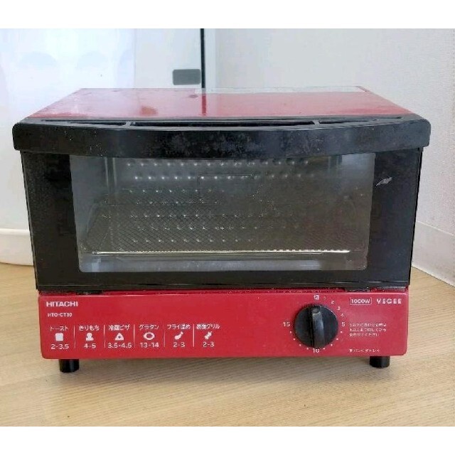 日立 - 日立 オーブントースター HTO-CT30 2015年 赤 食パン2枚 日立 - 日立 オーブントースター HTO-CT30 2015年 赤 食パン2枚