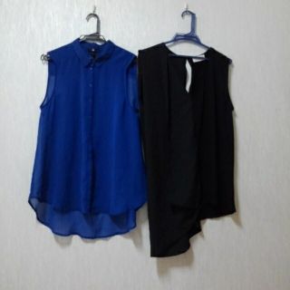 ザラ(ZARA)の【ゆんたく様専用】H&M ZARAノースリ２点セット(シャツ/ブラウス(半袖/袖なし))