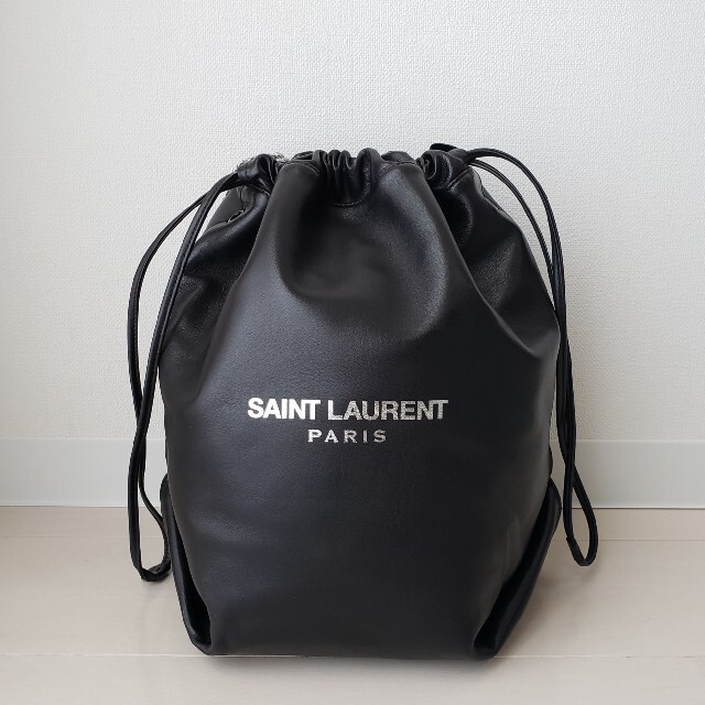 SAINT LAURENT》ドローストリング テディ ショルダーバッグ