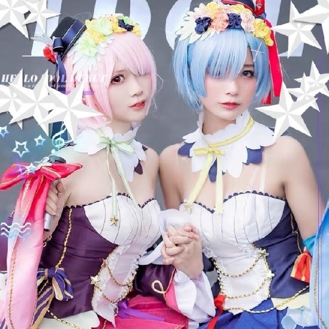 S④4 リゼロ ラム レム アイドル ステージ衣装 コスプレ 高品質 - 衣装一式