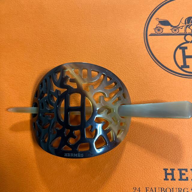 正規品　HERMES エルメス　バッファローホーン　髪どめ　かんざし