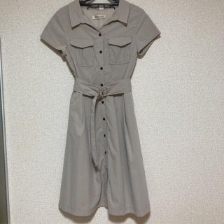 ミッシュマッシュ(MISCH MASCH)の【匿名配送】ミッシュマッシュ　サファリシャツワンピース　ベージュ(ひざ丈ワンピース)