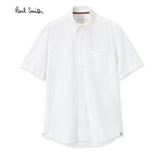 ポールスミス(Paul Smith)の新品☆Paul Smith 半袖 ボタンダウン ドレスシャツ 白☆Lサイズ(シャツ)