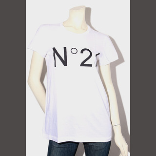 ヌメロヴェントゥーノ(N°21)のN°21 ヌメロヴェントゥーノ ロゴプリント 半袖 Tシャツ 38 (Tシャツ(半袖/袖なし))