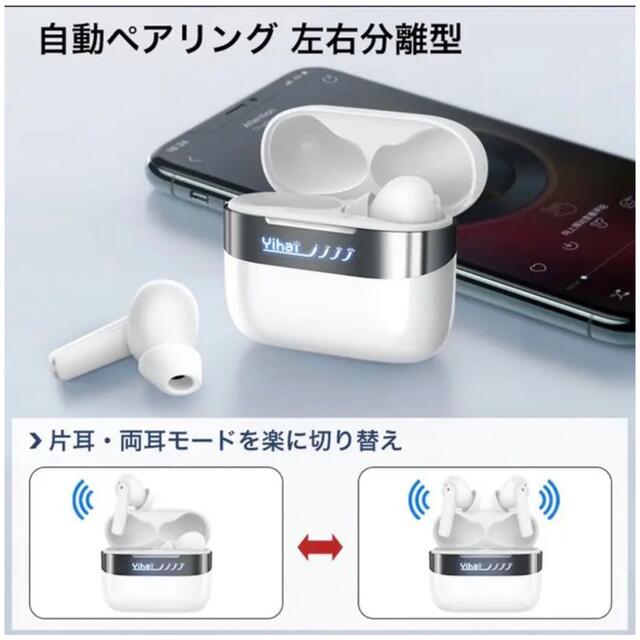 最新Bluetooth5.2技術 & ENCデュアルマイク　最大25時間音楽再生 スマホ/家電/カメラのオーディオ機器(ヘッドフォン/イヤフォン)の商品写真