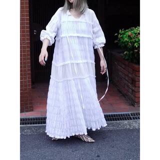 パブリックトウキョウ(PUBLIC TOKYO)のSOLOV ソロブ　ノマドドレス nomad dress 白(ロングワンピース/マキシワンピース)