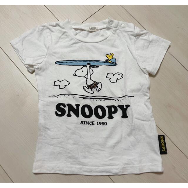 SNOOPY(スヌーピー)のSNOPPY サーフィン柄　90 キッズ/ベビー/マタニティのキッズ服男の子用(90cm~)(Tシャツ/カットソー)の商品写真