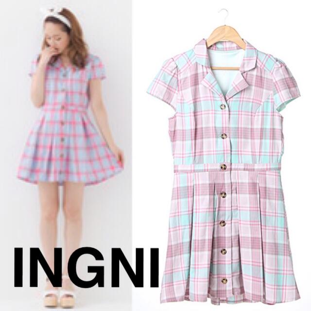 INGNI(イング)のイング　チェックシャツワンピース レディースのワンピース(ミニワンピース)の商品写真