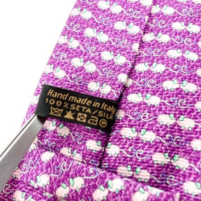 BVLGARI(ブルガリ)の極美品✨BVLGARI ブルガリ シルク100％  総柄  ネズミ  ネクタイ メンズのファッション小物(ネクタイ)の商品写真