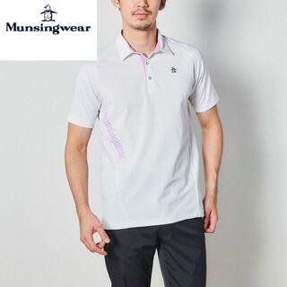 マンシングウェア(Munsingwear)の新品☆マンシングウェア バックシャン 半袖ポロシャツ☆白☆Lサイズ(ウエア)