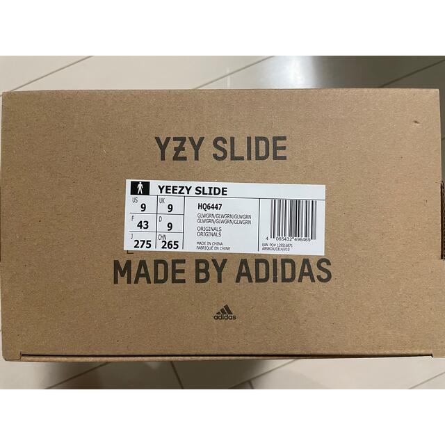 ADIDAS YEEZY SLIDE GLOW GREEN 27.5