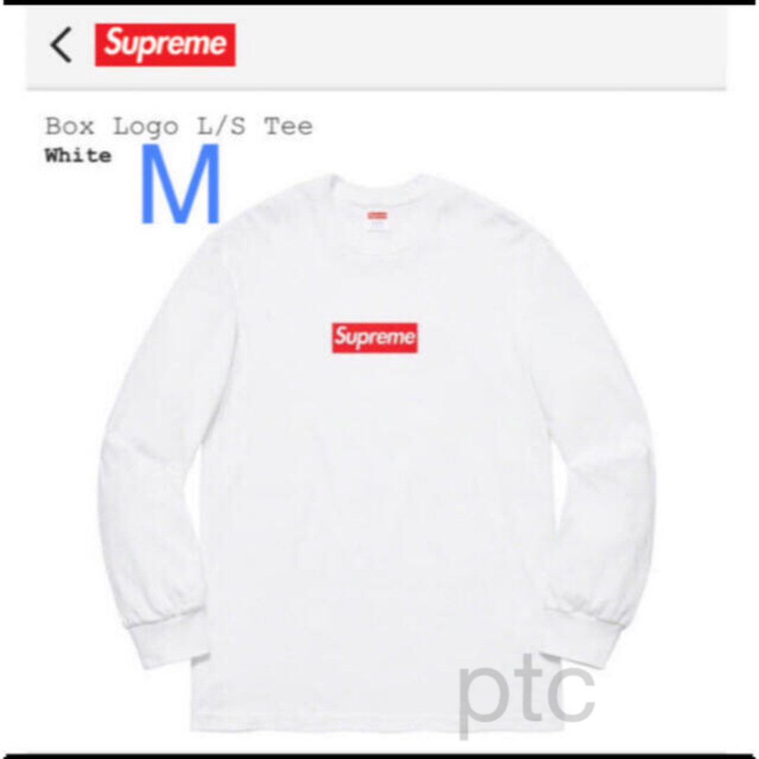 メンズSupreme Box Logo L/S Tee White M