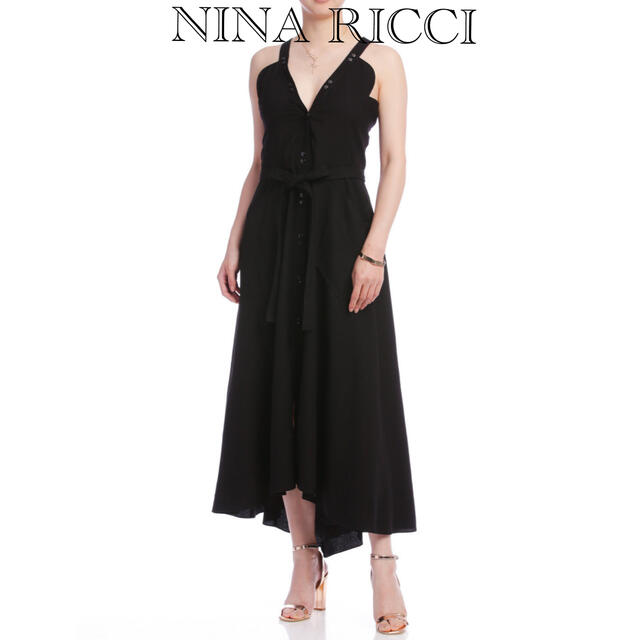 NINA RICCI』ニナリッチ スパンコール スカート シルバー 白 www