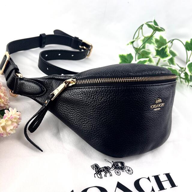 COACH(コーチ)の✨美品✨COACH コーチ ウエストポーチ　ボディバッグ　ブラック レディースのバッグ(ボディバッグ/ウエストポーチ)の商品写真