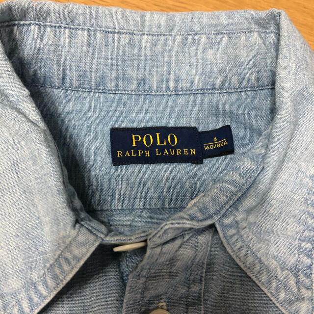 POLO RALPH LAUREN(ポロラルフローレン)のラルフローレン　160 デニムシャツ　半袖　4 レディースのトップス(シャツ/ブラウス(半袖/袖なし))の商品写真