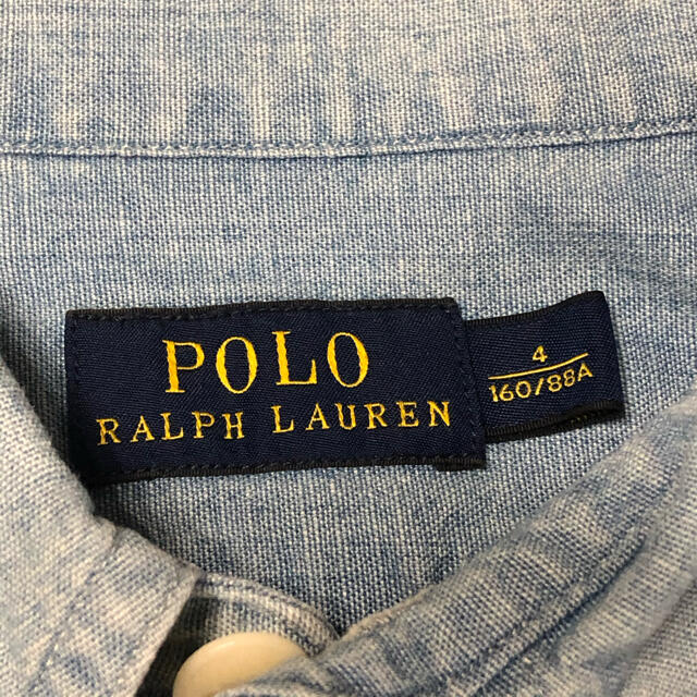 POLO RALPH LAUREN(ポロラルフローレン)のラルフローレン　160 デニムシャツ　半袖　4 レディースのトップス(シャツ/ブラウス(半袖/袖なし))の商品写真