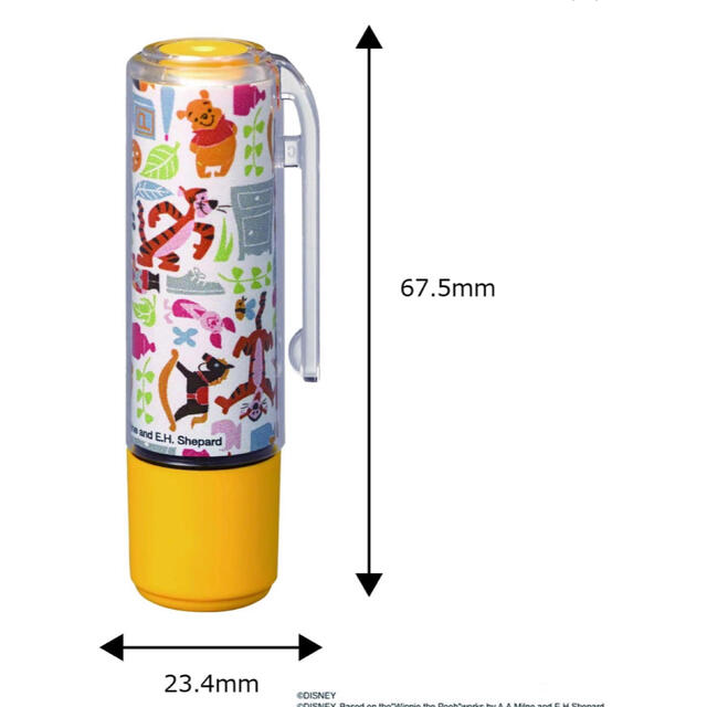 Shachihata(シャチハタ)のプーさん　シャチハタ　着せ替えパーツ　ネーム9 ディズニー　職場　文房具　黄色 インテリア/住まい/日用品の文房具(印鑑/スタンプ/朱肉)の商品写真
