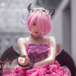 S⑤3 リゼロ ラム レム 天使服 多層フリルスカート ステージ衣装 コスプレ