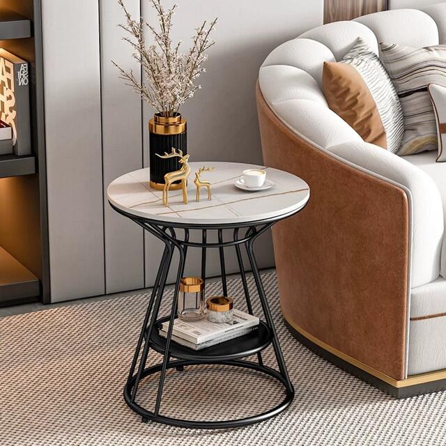 人造大理石ソファサイドシェルフ 寝室用テーブル コーヒーテーブル サイドテーブル