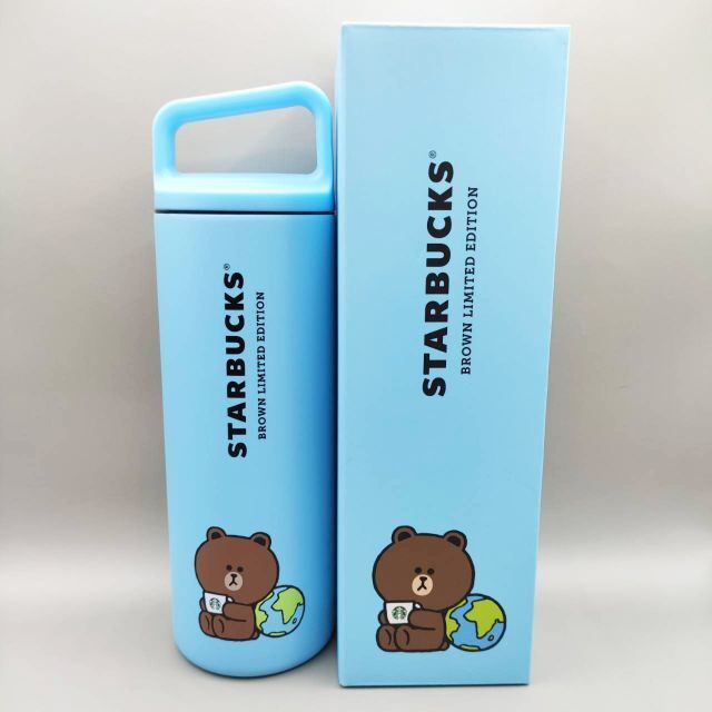 Starbucks Coffee(スターバックスコーヒー)の【台湾スタバ×LINE FRIENDS】アースデイ記念ステンレスブルーボトル インテリア/住まい/日用品のキッチン/食器(タンブラー)の商品写真