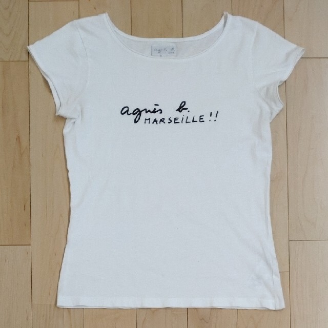 agnes b.(アニエスベー)のagnes b　アニエスベー　Tシャツ　カットソー　ホワイト　サイズ2 レディースのトップス(カットソー(半袖/袖なし))の商品写真