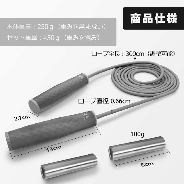 シンジ様専用 2個セット NUVOLEなわとび グレー/グレーの通販 by