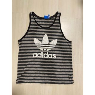 アディダス(adidas)のアディダス　オリジナルス　タンクトップ　グレー　L ボーダー(タンクトップ)