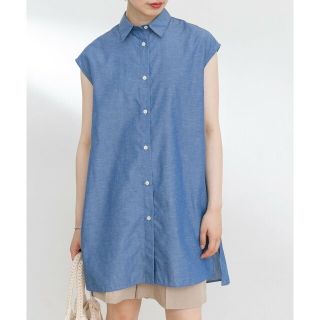 アーバンリサーチラボ(UR Lab.)の【CHAMBRAY】『UR TECH Smart Linen Touch』フレンチチュニックシャツ(ミニワンピース)