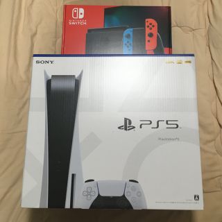 プレイステーション(PlayStation)の★新品★PS5本体 CFI-1100A01+Switch本体/ネオンカラー★(家庭用ゲーム機本体)