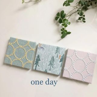 ミナペルホネン(mina perhonen)のone day とタンバリン ファブリックパネル3枚組 ミナペルホネン (インテリア雑貨)