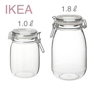 イケア(IKEA)の【新品】 IKEA イケア ガラス保存容器 1.0L ＋ 1.8L （コルケン）(容器)