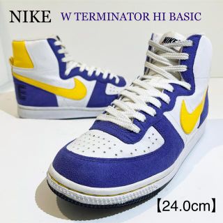 ナイキ(NIKE)のナイキ★ターミネーター ハイ ベーシック★パープル×イエロー/白紫黄★24.0(スニーカー)