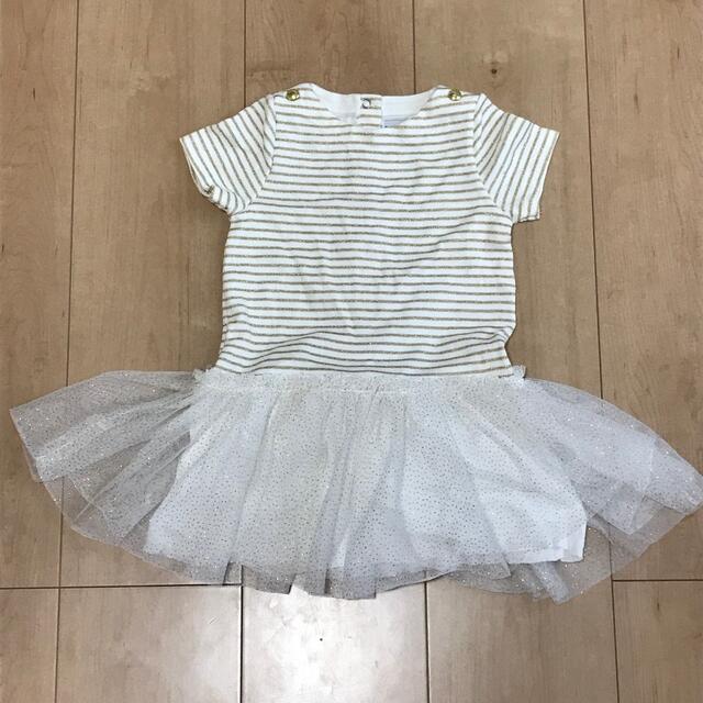 PETIT BATEAU(プチバトー)のプチバトーのチュールワンピース キッズ/ベビー/マタニティのベビー服(~85cm)(ワンピース)の商品写真