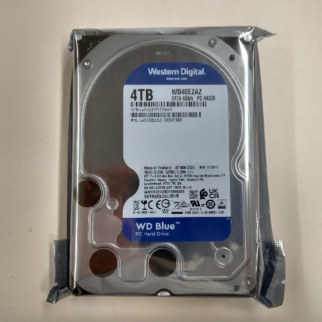 4TB 3.5インチHDD SATA ウエスタンデジタル WD40EZAZ - PCパーツ