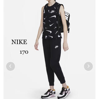 ナイキ(NIKE)の新品 NIKE ナイキ ロゴ タンクトップ 女の子 170 黒 ブラック(Tシャツ/カットソー)