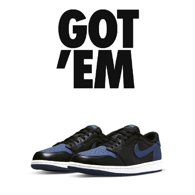 28 NIKE AIR JORDAN 1 LOW Mystic Navy靴/シューズ