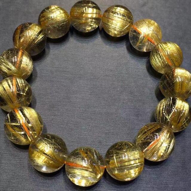⭐︎【天然】タイチンルチルクオーツ ブレスレット 14mm 75250円 人気