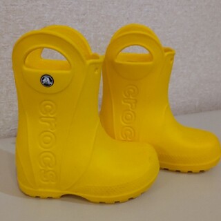 クロックス(crocs)のクロックス　長靴　15センチ　黄色(長靴/レインシューズ)