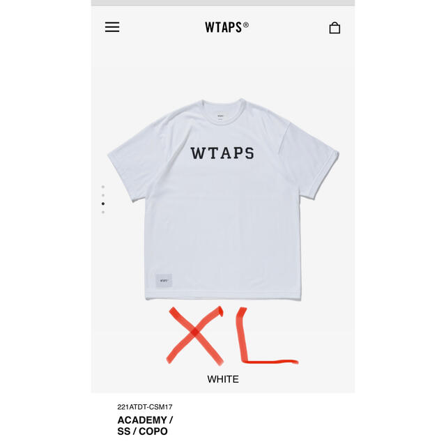 激安店舗 22SS WHITE XL - W)taps WTAPS COPO / SS / ACADEMY Tシャツ/カットソー(半袖/袖なし)