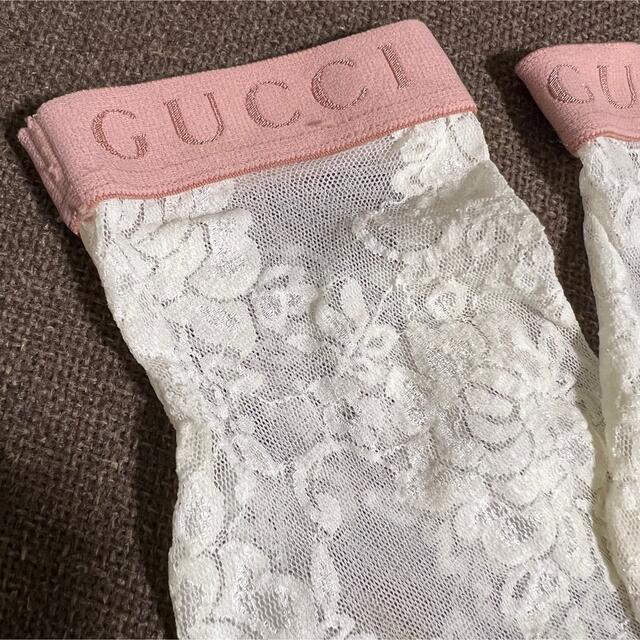 Gucci(グッチ)のGUCCI グッチ ソックス 靴下 レース ホワイト レディースのレッグウェア(ソックス)の商品写真
