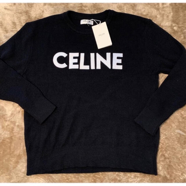 CELINE オーバーサイズ ニット リブ編みウール