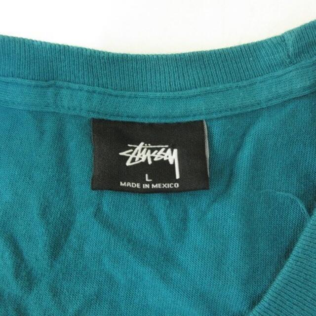 STUSSY(ステューシー)のステューシー ロゴ バック プリント Tシャツ カットソー 半袖 L  緑 青 メンズのトップス(Tシャツ/カットソー(半袖/袖なし))の商品写真