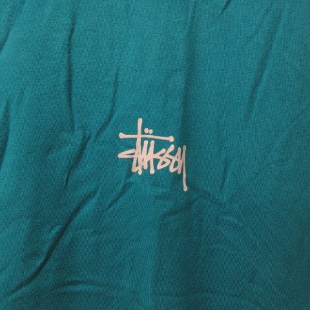 STUSSY(ステューシー)のステューシー ロゴ バック プリント Tシャツ カットソー 半袖 L  緑 青 メンズのトップス(Tシャツ/カットソー(半袖/袖なし))の商品写真