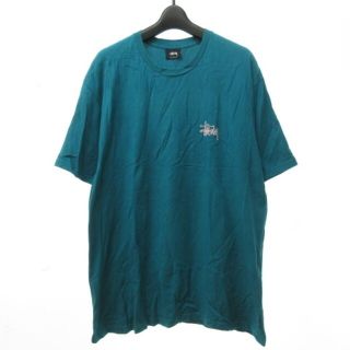 ステューシー(STUSSY)のステューシー ロゴ バック プリント Tシャツ カットソー 半袖 L  緑 青(Tシャツ/カットソー(半袖/袖なし))