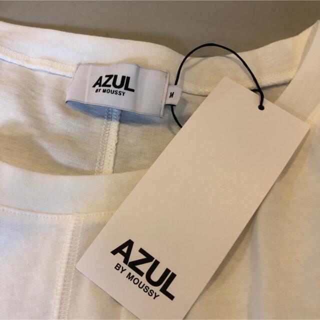 AZUL by moussy(アズールバイマウジー)の新品　azul by moussy チュニック　Tシャツ　白　M レディースのトップス(Tシャツ(半袖/袖なし))の商品写真