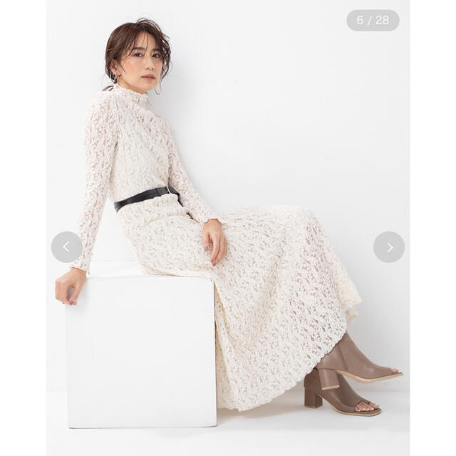 FRAY I.D フレイ フロッキーストレッチレースワンピース アイディー