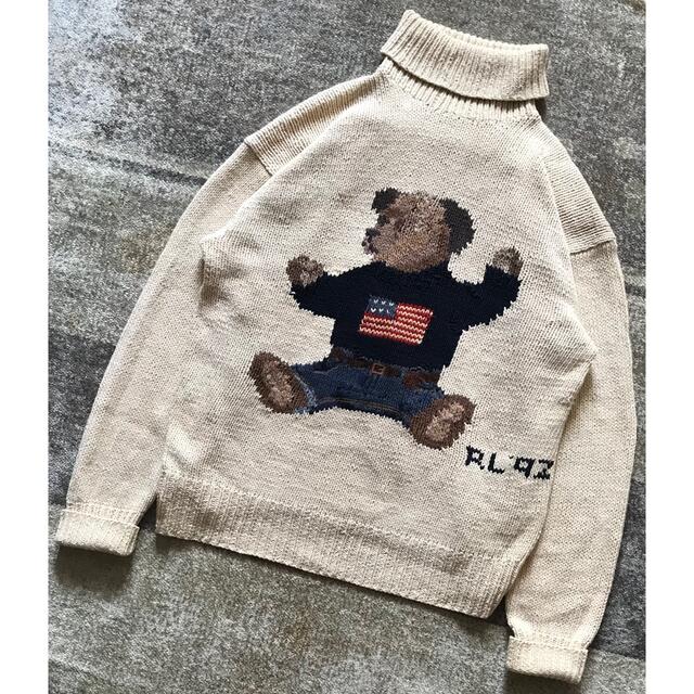 POLO RALPH LAUREN(ポロラルフローレン)の超レア RL'92 可愛すぎるポロベア 92年製 ラルフローレン ニットセーター メンズのトップス(ニット/セーター)の商品写真